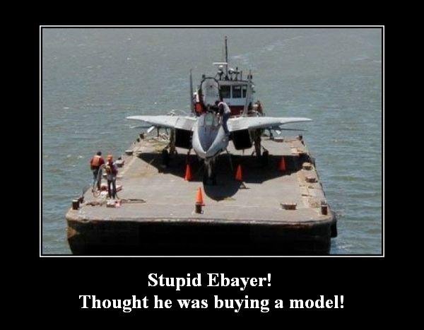 Typical Stupid Ebayer. Most people actually read product descriptions on Ebay. Stupid Thayer! Thought he was buying a model!. I found this funny!