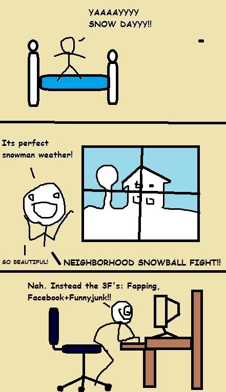 Typical Snowday. What I do on a snowday. Sct BEEN! SHITBALL FIGHT!! Nah. hand tha SF' s: Fapping_