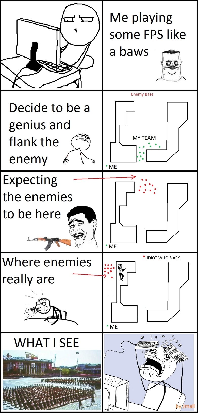 typical FPS. this is the first comic i've made so try not to butcher it... also thumbs if this has happened to u . h/ playing some FPS like Enemy Base Decide to