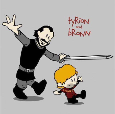Tyrion and Bronn. Sorry if this is repost. Wasn't around this weekend and just saw this on reddit..