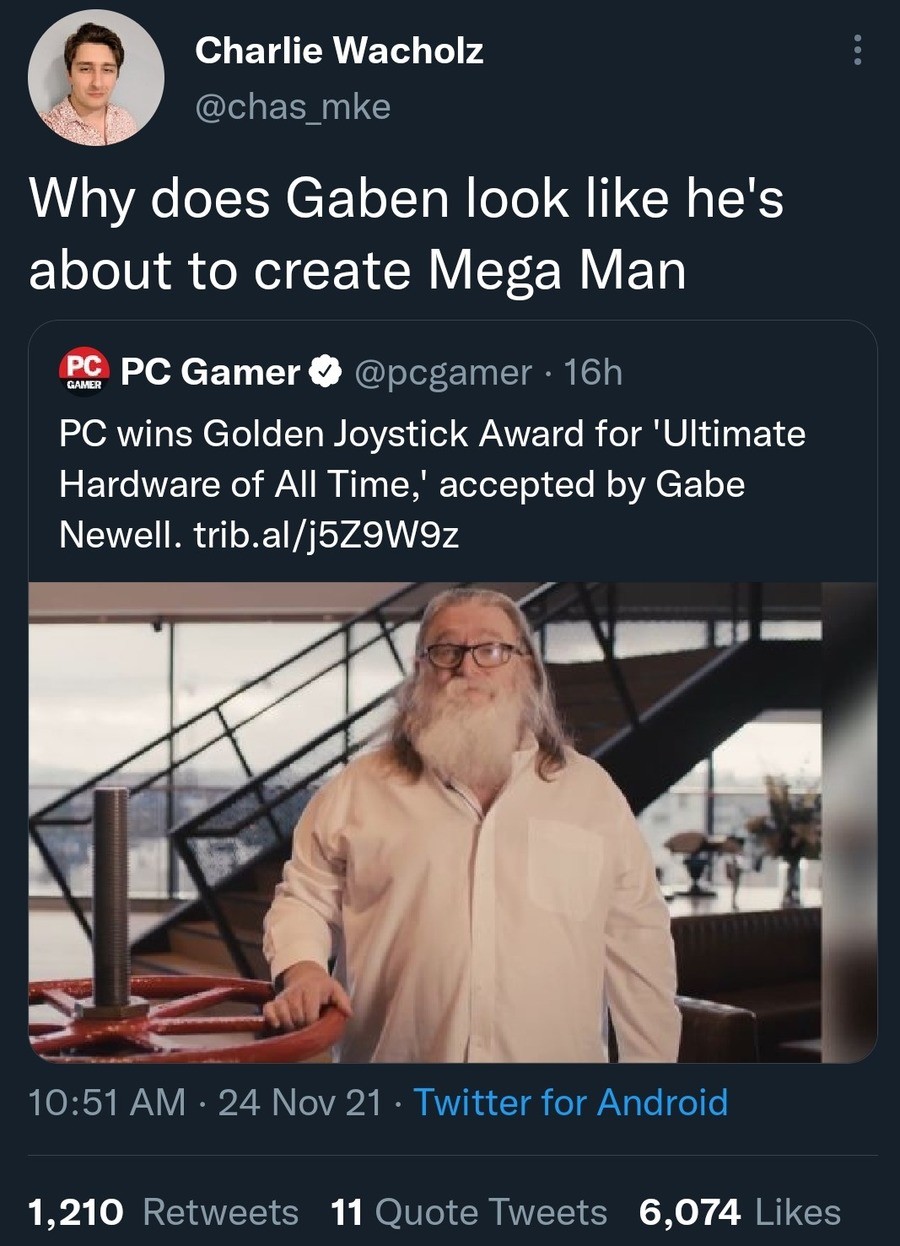 unknown Buffalo. .. Gonna be real with you, I would not have known that was Gaben if it was just the picture and no text.