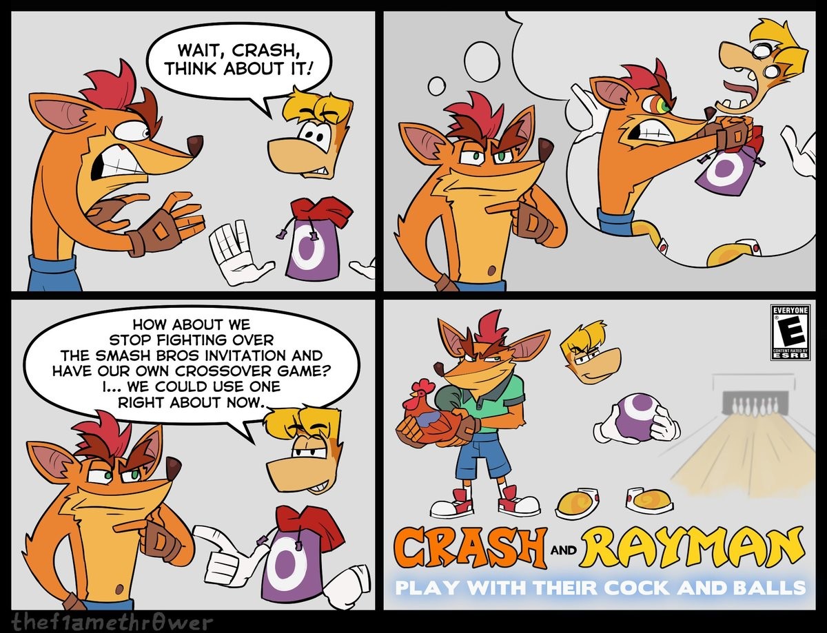 We make our own crossover with Dirty jokes and ty miames. .. How would your strangle Rayman when he has no neck?