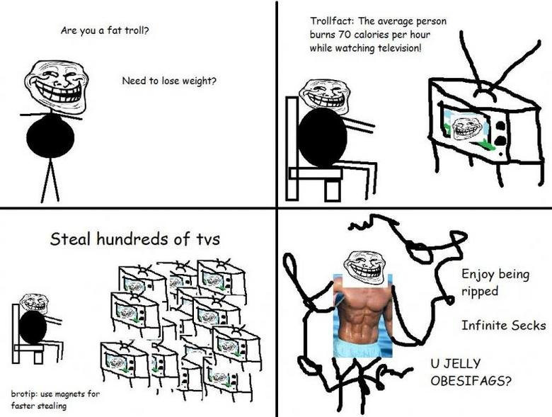 Weight Loss. . Trollface: The merge person burns " calories per hour while watching Television! Are you o fat troll? Need to lose weight? Enjoy being ripped Inf