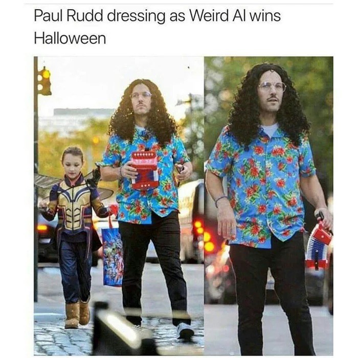 Weird Al and The Wasp. .. The fact his daughter dressed like Wasp is also adorbs to the max!