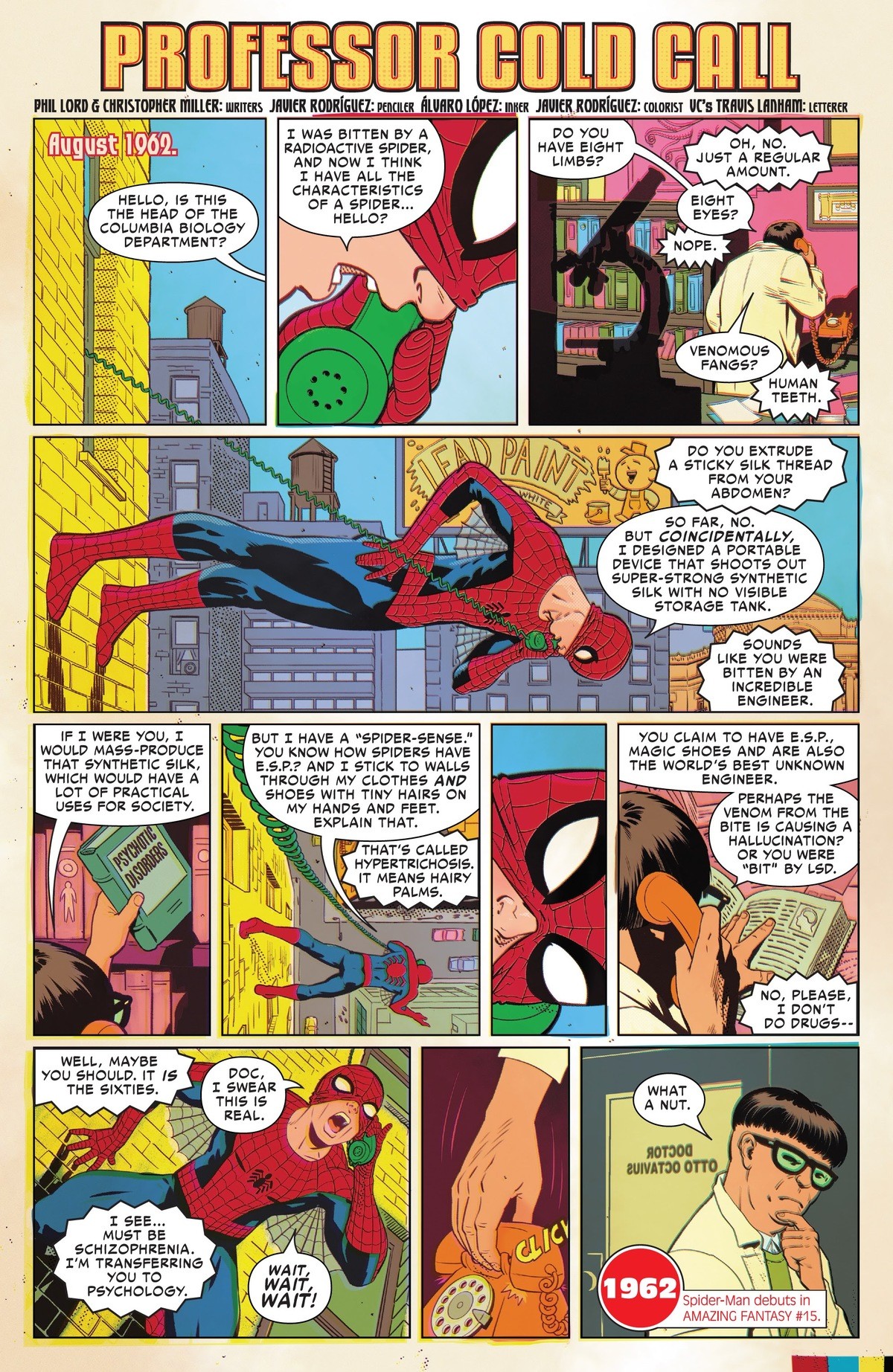 Weird Changes. Marvel Comics Issue #1000 .. The fact Peter makes his web-shooters did always annoy me a little. I actually preferred it in the original movies that he just makes it in his body somehow. Wh
