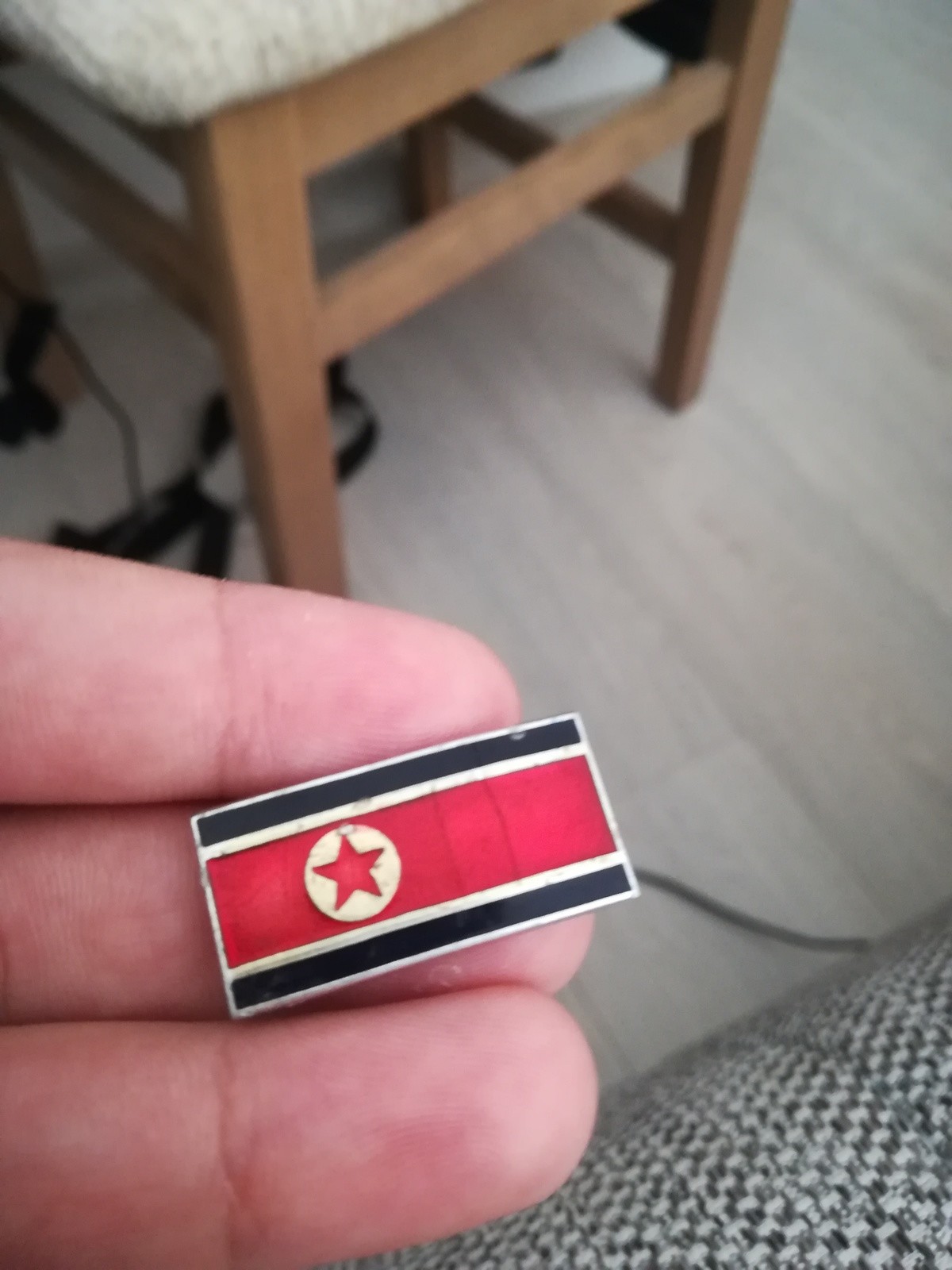 Weird North Korean flag I found in bosnia. Is this valuable? From what year is it?.. Any markings on the back?