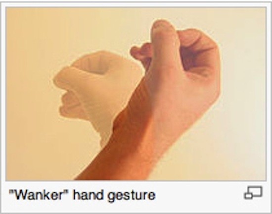 Weird wiki pictures. Just a couple random wiki pictures i found. h" Wanker" hand gesture. This is the default avatar for a...um...website I use cough cough