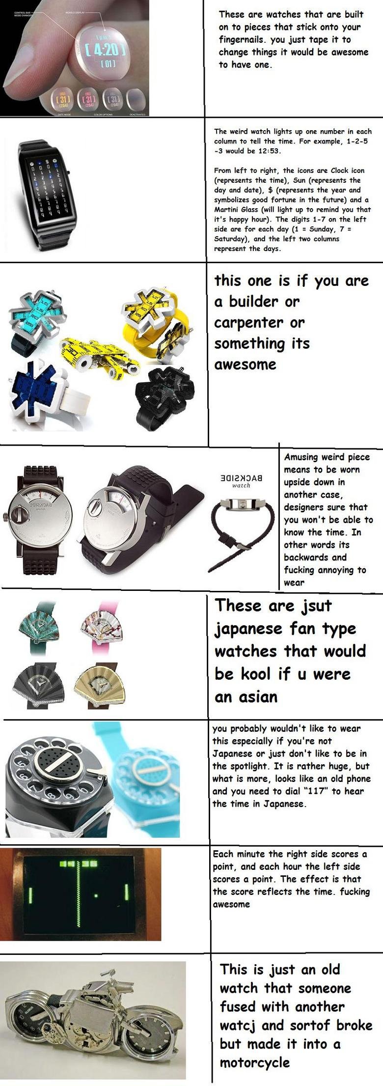 Weird Watches. EDIT: part 2 is now up! check it out &lt;a href=&quot;pictures/340070/Weird+Watches+2/&quot; target=blank&gt;funnyjunk.com/funnypictures/340070/W