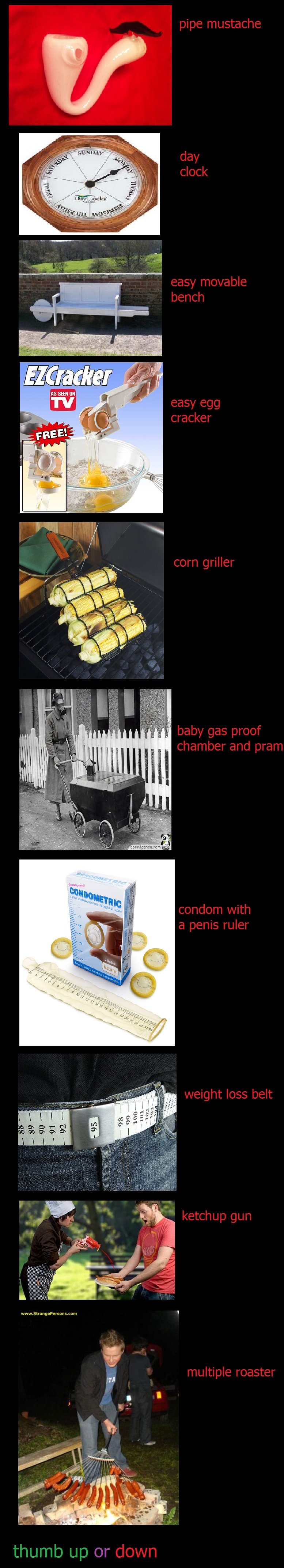 weird inventions comp. i was carefull only to put ones that i have never seen on funnyjunk, some of them will be reposts.. 1 thing i didnt like was, that the condom was to long..... But you got a thyumb