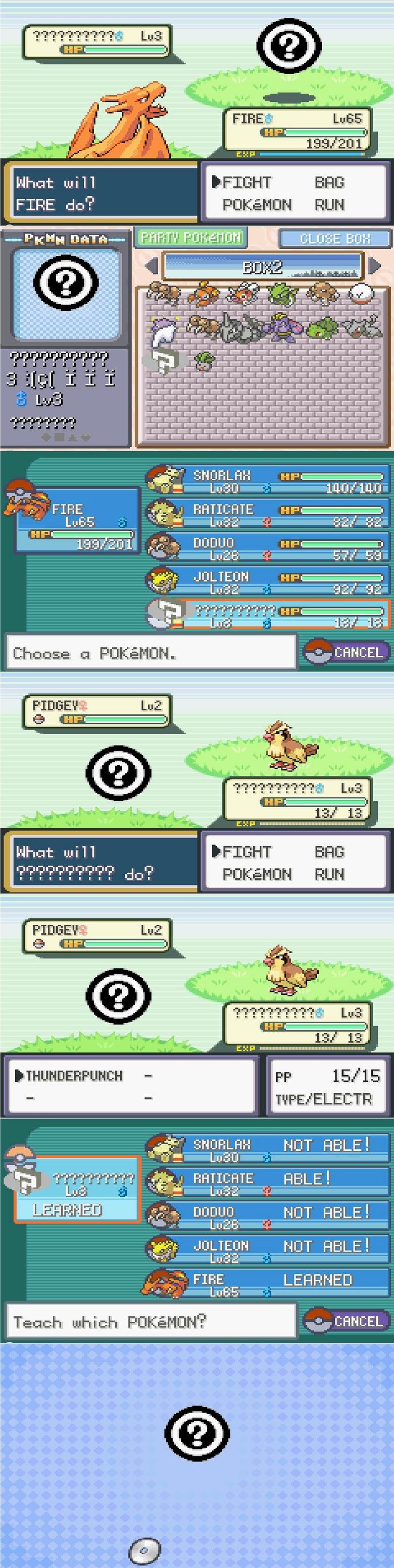 weird pokemon. i found this while playing fire red, i think its probably another missingno.. FIFE?‘ LUBE Fa, 201 ERG PC) KLIC) N RUN m, ERG Mif _ panama“ RUN 13