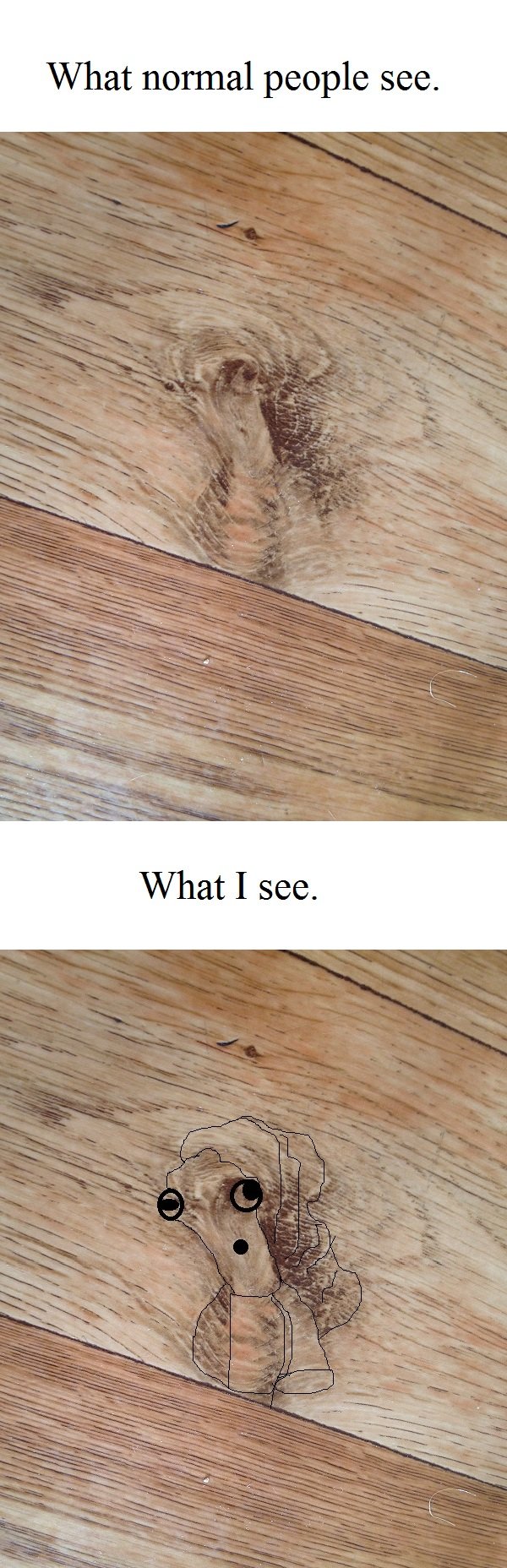 What people see. My go at OC. I took this of my gran's kitchen floor today.. normal people see. ll see.