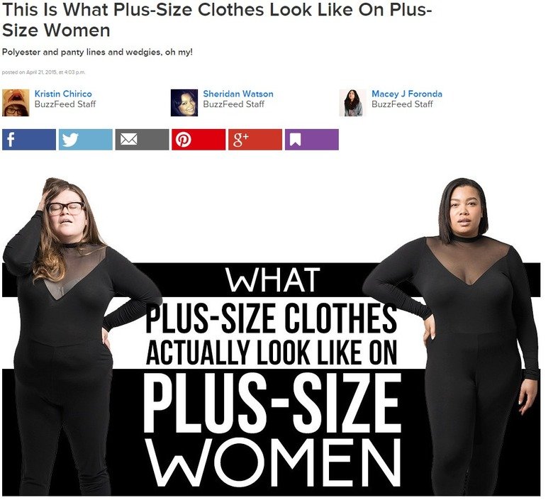 What plus sized clothes look like. Basically this article (at least the way I interpreted it) is saying how &quot;plus sized clothes&quot; don't actually fit pl
