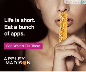 What the adchoices. . Life is short. Eat a bunch of apps. See What' s Out There APPLEY . MADDE‘ ". Pretty sure admin was high when he allowed this.