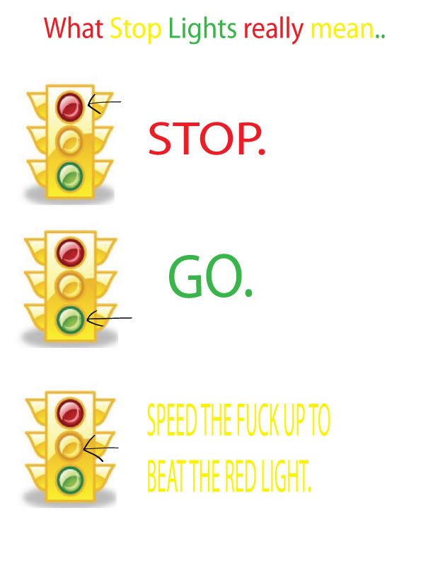 What Stop Lights really mean. lmao.. my dad does this all the time lol
