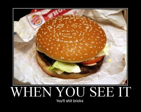 When you see it.... When you see it you'll bricks!!!!!. Ytu. i' ll shit bricks. HOLY PISS THE SEEDS ON THE BUN MAKE A FACE! :D