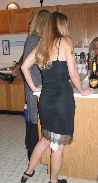 when you see it. .. I think half a brick would be shat if the dress were white and not black. It looks as though she forgot to wipe when she did though.
