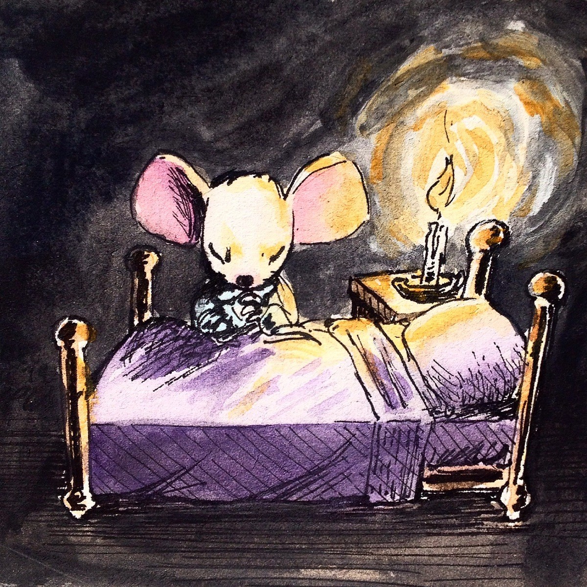 White Mouse Praying. Watercolor and gauche? join list: WatercolorAndOrInk (43 subs)Mention History Or just ink? Want to Commission me? DM me! For more like this