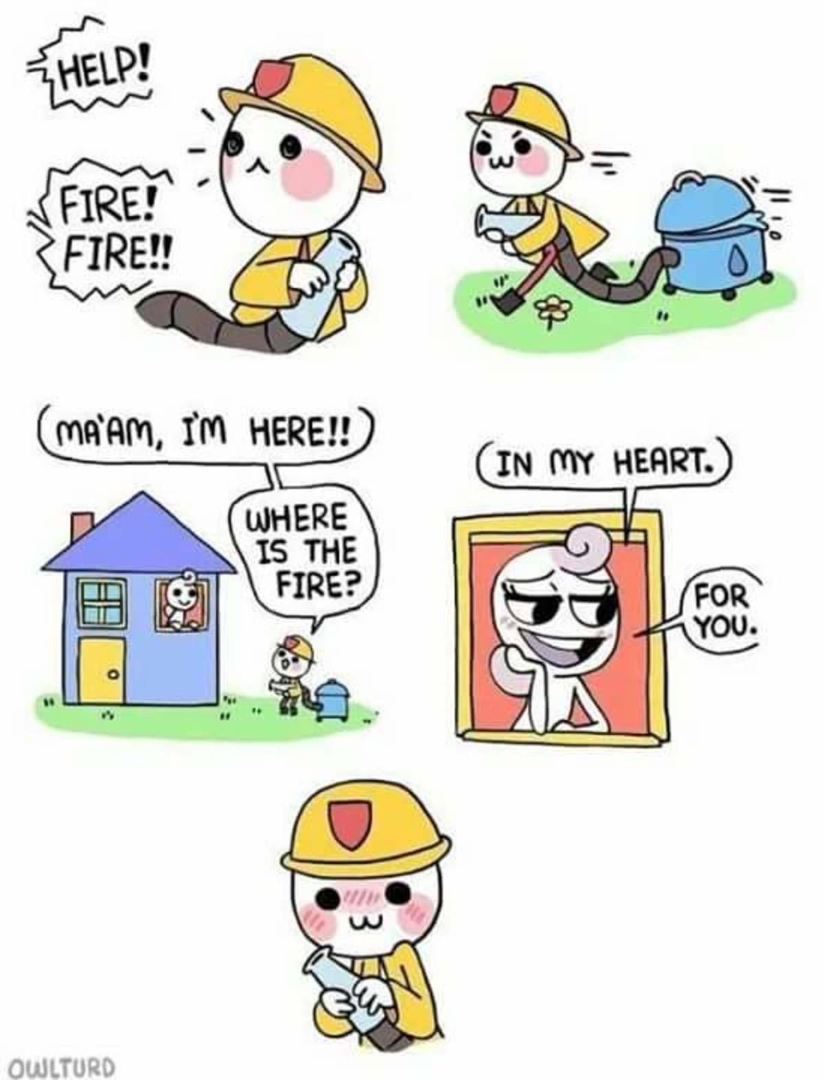 wholesome the meme. join list: LovelyStuff (110 subs)Mention History.. Doesn’t cute fireman dude die in a later comic?