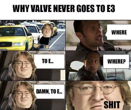 Why Valve never goes to E3. .. Gabe: Take me to the Electronic Entertainment Expo.