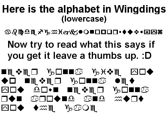 Wingdings Secret Code