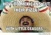 How do mexicans cut their pizza?
