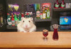 Hamsters as shopkeepers in tiny shops