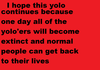 How YOLO will die out