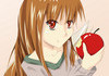 Holo Happily Eating a Apple