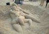 human creation in sand