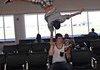 How gymnasts spend time at the airport