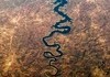 Aerial view of Blue Dragon River in Portugal