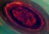 Hurricane at Saturn's north pole.