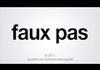 How to pronounce "Faux Pas"