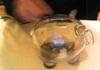 How to put a coin in a piggy bank
